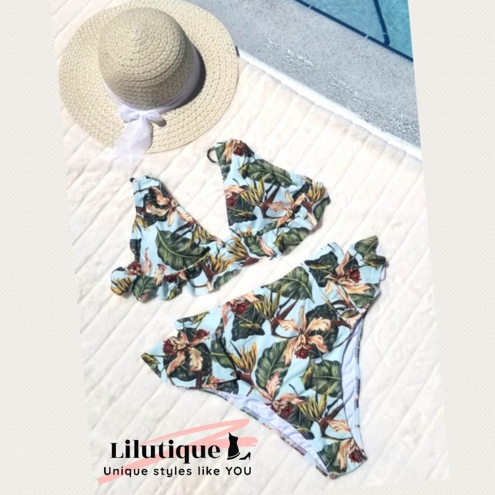 Maui Print Tropical Bikini Swimsuit